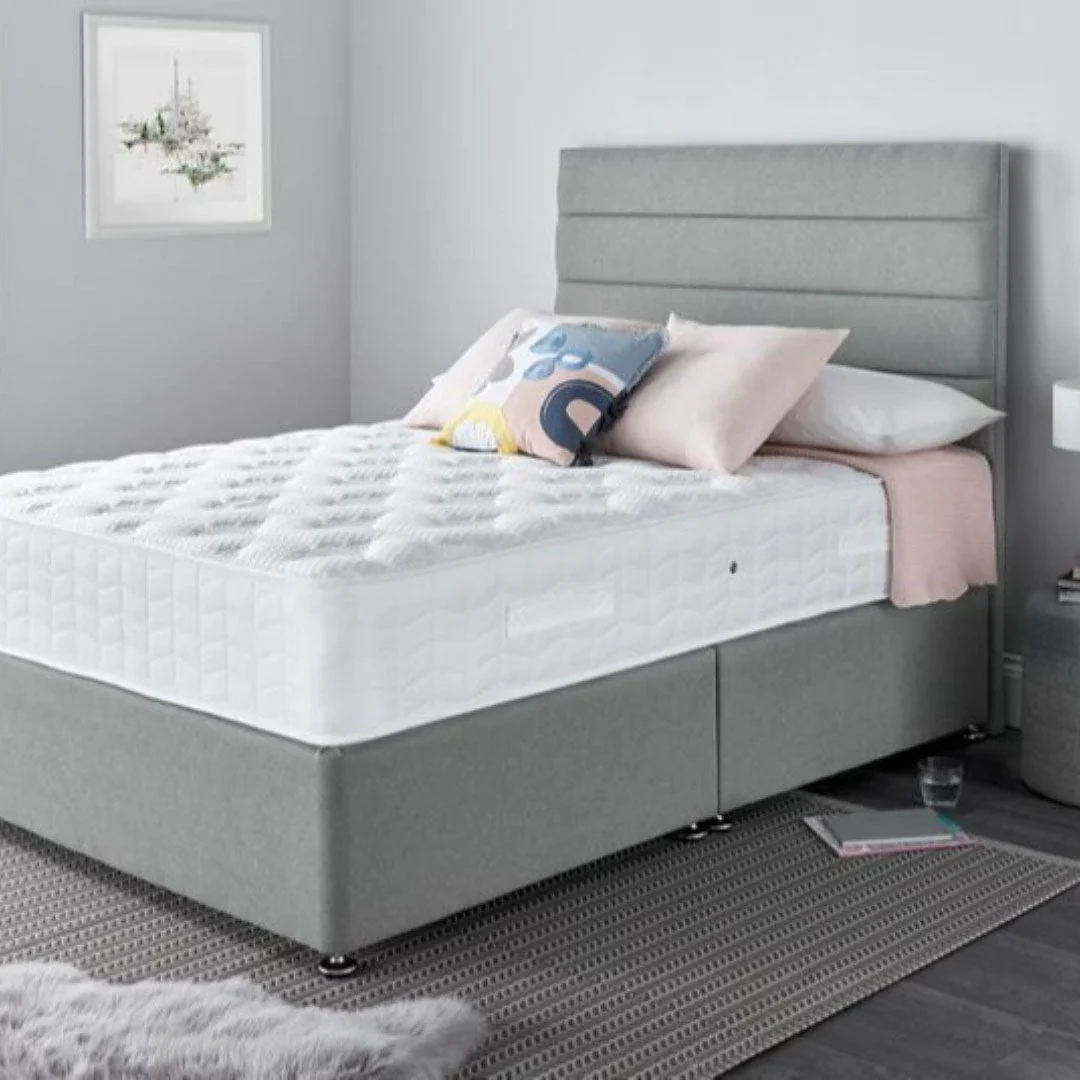 Houston Buttoned Ottoman Storage Bed Frame in Grey Fabric